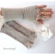 Damen Armstulpen Beige Pulswärmer Stretch *
