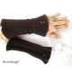 Damen Armstulpen Dunkelbraun Pulswärmer Upcycling Stretch *