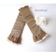 Damen Armstulpen Beige Pulswärmer Stretch *