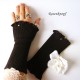 Damen Armstulpen Dunkelbraun Pulswärmer Upcycling Stretch *