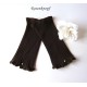 Damen Armstulpen Dunkelbraun Pulswärmer Upcycling Stretch *