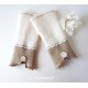 Damen Armstulpen Ivory Sand Hochzeit Walk Pulswärmer *