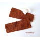 Damen Armstulpen Rostbraun Pulswärmer Spitze Extralang *