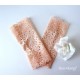 Damen Armstulpen Pulswärmer Hochzeit Apricot Spitze *