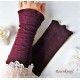 Damen Armstulpen Pulswärmer Bordeaux Stretch E*