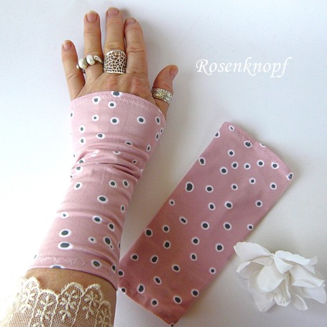 Damen Armstulpen Pulswärmer Rosa Hochzeit E*