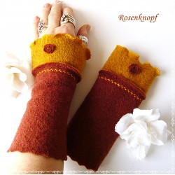 Damen Armstulpen Walk Pulswärmer Terra Ocker *