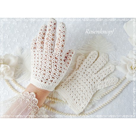 Handschuhe VINTAGE LADY Ivory Brauthandschuhe