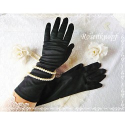 Damen Fingerhandschuhe Schwarz Vintage