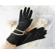 Damen Fingerhandschuhe Schwarz Vintage