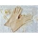 Fingerhandschuhe Leder Damen Grau-Beige