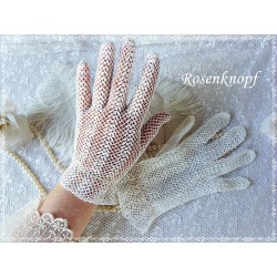Vintage Handschuhe Gr. M Ivory Brauthandschuhe Damenhandschuhe