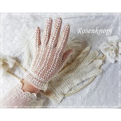 Vintage Handschuhe Ivory Brauthandschuhe