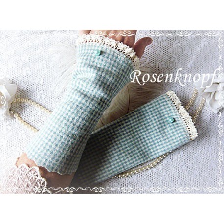 Walkstulpen Armstulpen Mint Ivory