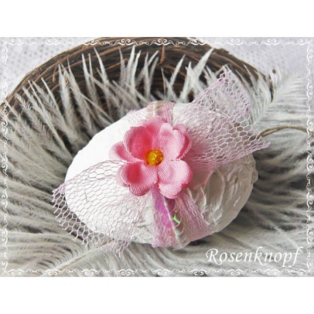 OSTEREI Weiß Rosa Shabby Blume Spitze Tüll Ei