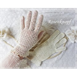VINTAGE LADY Gr.M Handschuhe Creme Ivory Brauthandschuhe