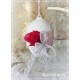 Ei Osterei Weiß Rot Ostern Shabby *