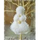 Schneemann Weiß Shabby Spitze
