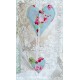 Girlande Windspiel Herzen Hellblau Rosen Shabby