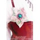 Ansteckblüte Brosche Rosa Grün Brautschmuck