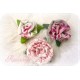 Ansteckblüte KLEINE ROSE Brosche Rosa Weinrot Beige Stoff Schmuck