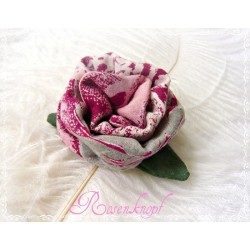 Ansteckblüte Rose Rosa Weinrot Brosche Schmuck
