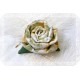 Ansteckblüte Rose Ivory Ocker Brosche Schmuck