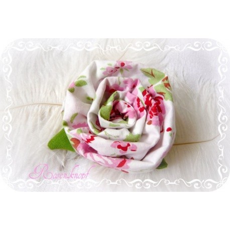 Ansteckblüte GROßE ROSE Brosche Rosa Weiß Brautschmuck