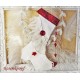 NIKOLAUSSTIEFEL Stoff Ivory Rot