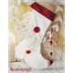 NIKOLAUSSTIEFEL Stoff Ivory Rot