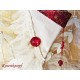 NIKOLAUSSTIEFEL Stoff Ivory Rot
