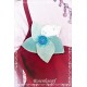Ansteckblüte Brosche Petrol Brautschmuck