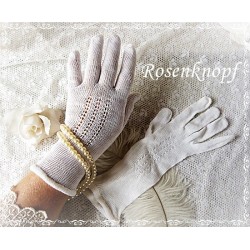 Fingerhandschuhe Weiß Hochzeit Vintage  E*