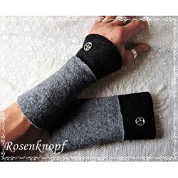 Herren Armstulpen Pulswärmer Stulpen Walk Grau Schwarz *