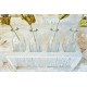 4tlg Blumenvasen Set ANEMONE Glas Weiß Shabby Holz