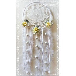Traumfänger Weiß Blüten Dreamcatscher Nr.4 EK*
