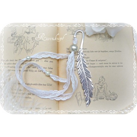 Lesezeichen FEDER Silber Ivory
