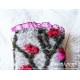 Walkstulpen für Frauen in Braun mit floralem Muster in Bordeaux und Blaugrau