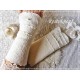 WALKSTULPEN ☀ Brautstulpen in Ivory mit Sichtnaht und floralem Schmuckelement ☀ UNIKAT